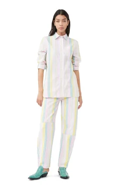 Flash Sale GANNI Gestreiftes Cotton-Hemd Multicolour