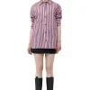 Clearance GANNI Gestreiftes Cotton-Raglan-Hemd In Ubergrose Bonbon