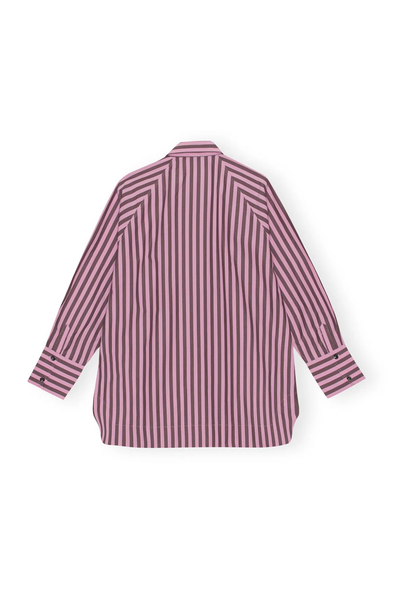 Clearance GANNI Gestreiftes Cotton-Raglan-Hemd In Ubergrose Bonbon