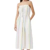 Cheap GANNI Gestreiftes Maxi-Tragerkleid Aus Cotton Multicolour
