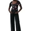 Clearance GANNI Gewellte Satinbluse Black
