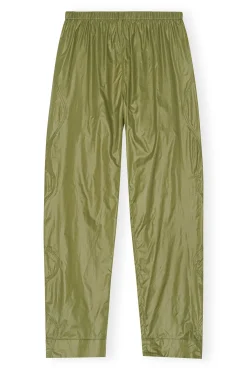 Best GANNI Glanzende Elastische Hose Spaghnum