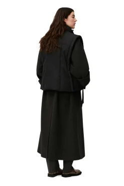 Flash Sale GANNI Glanzende Puff-Weste In Oversize-Passform Black