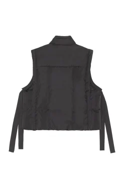 Flash Sale GANNI Glanzende Puff-Weste In Oversize-Passform Black