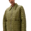 Fashion GANNI Glanzende Steppjacke Spaghnum