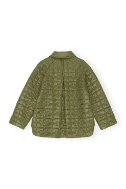 Fashion GANNI Glanzende Steppjacke Spaghnum