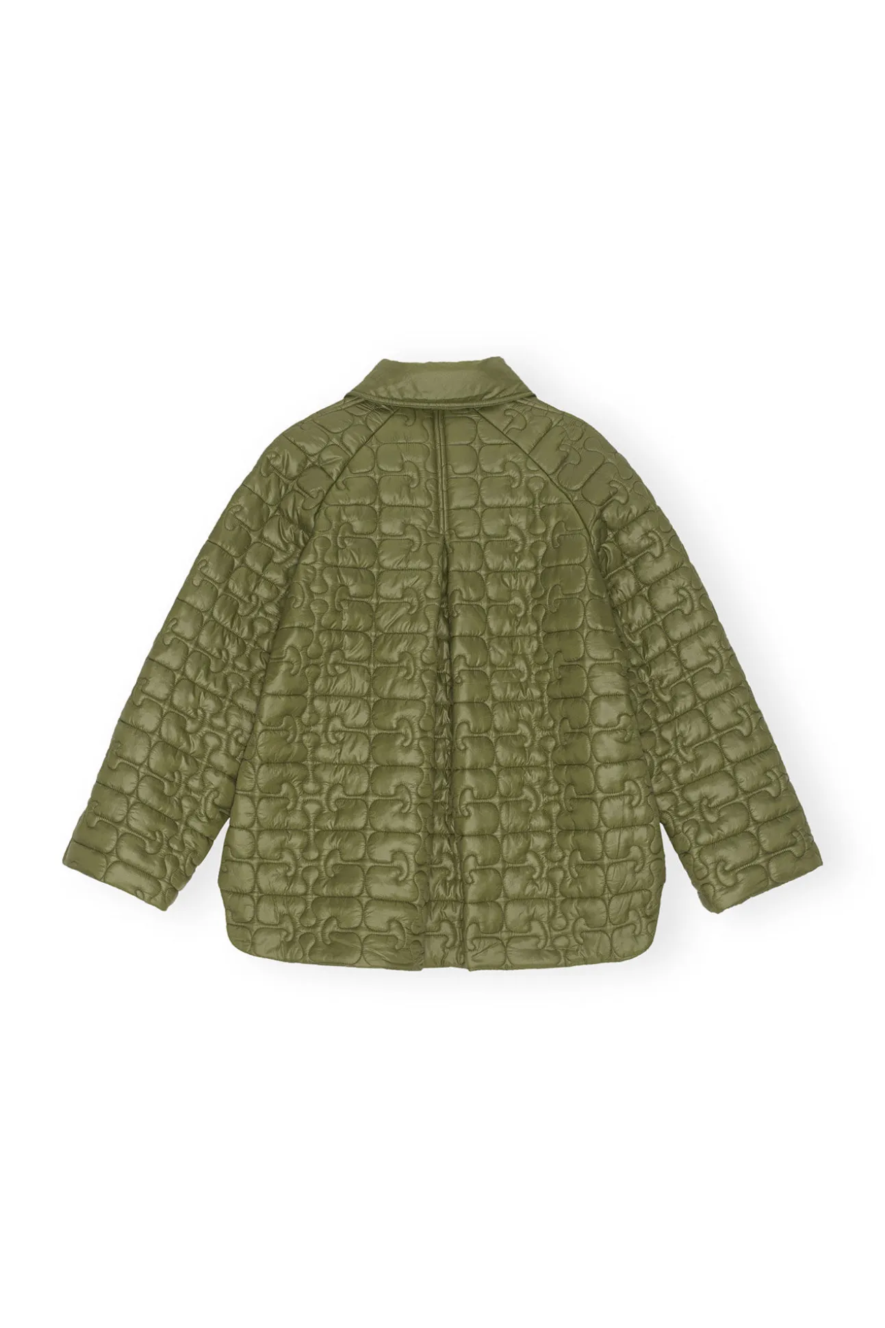 Fashion GANNI Glanzende Steppjacke Spaghnum
