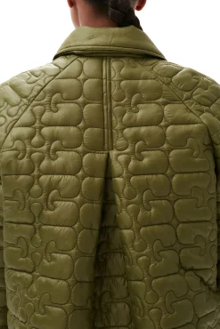 Fashion GANNI Glanzende Steppjacke Spaghnum