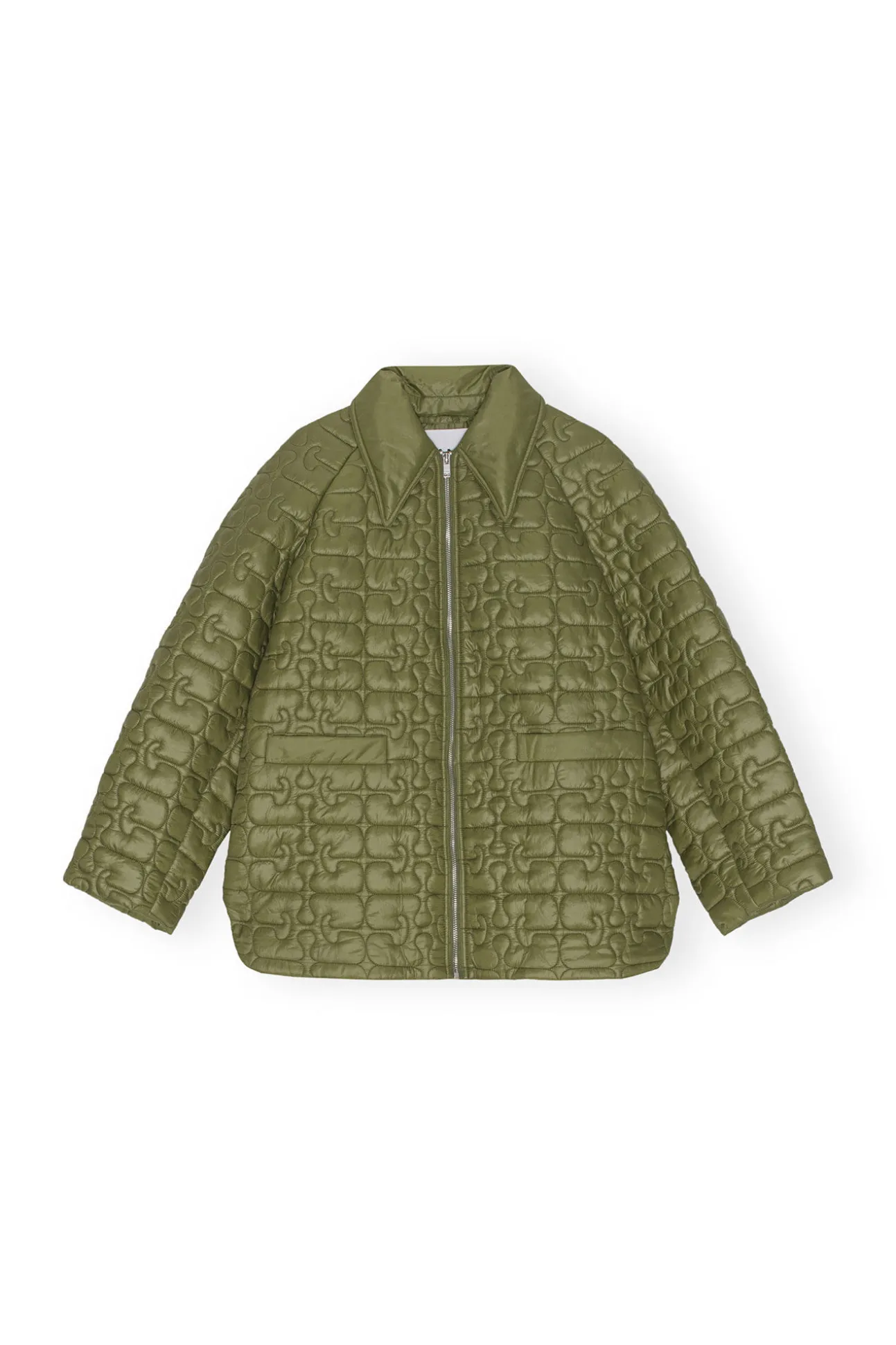 Fashion GANNI Glanzende Steppjacke Spaghnum
