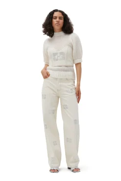 Best Sale GANNI Glitzernde Izey-Jeans Vanilla Ice