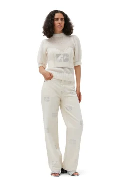 Best Sale GANNI Glitzernde Izey-Jeans Vanilla Ice