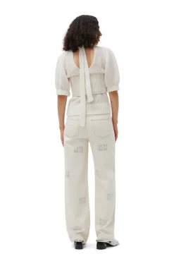 Best Sale GANNI Glitzernde Izey-Jeans Vanilla Ice