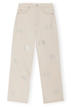 Best Sale GANNI Glitzernde Izey-Jeans Vanilla Ice