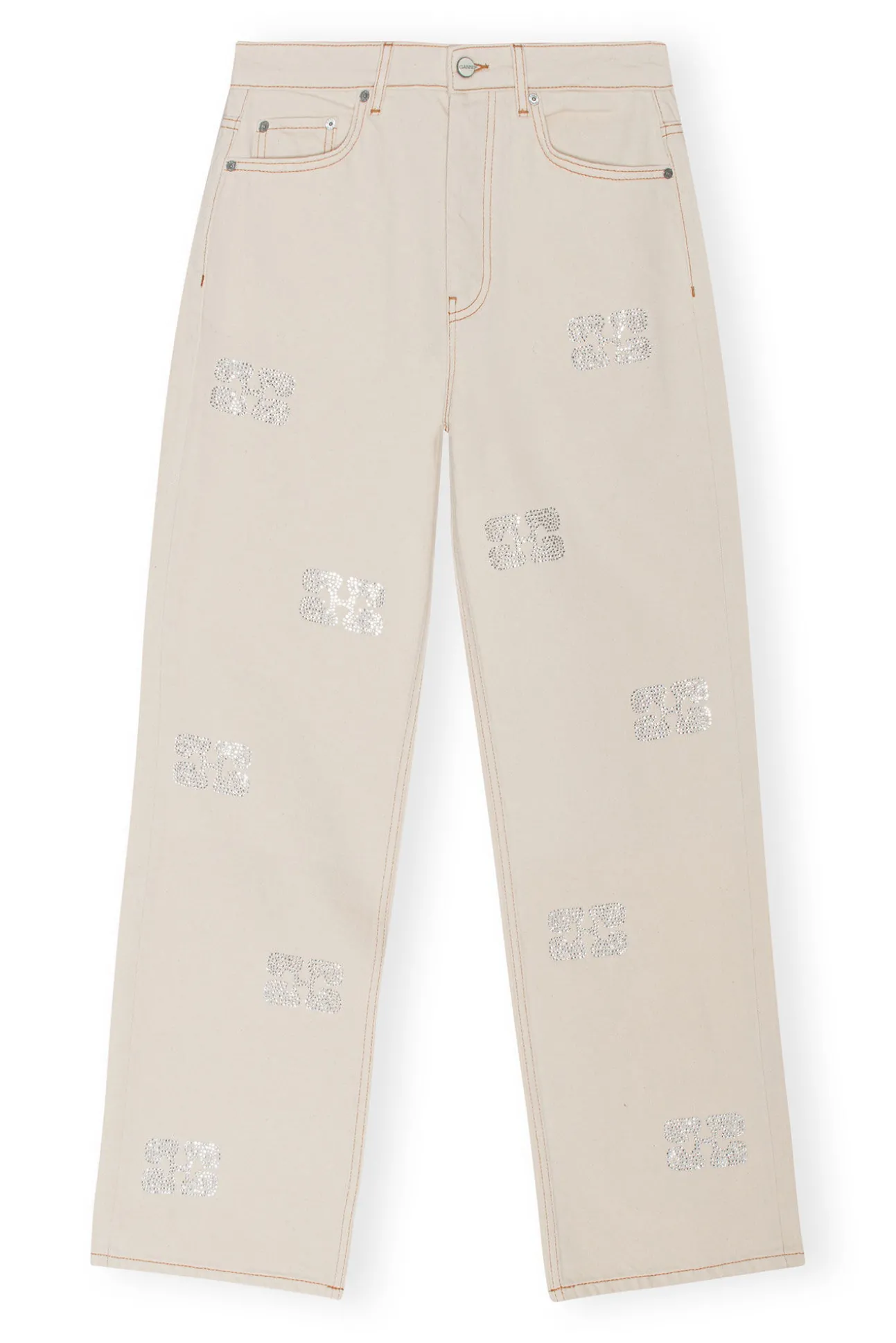 Best Sale GANNI Glitzernde Izey-Jeans Vanilla Ice