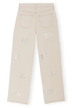 Best Sale GANNI Glitzernde Izey-Jeans Vanilla Ice