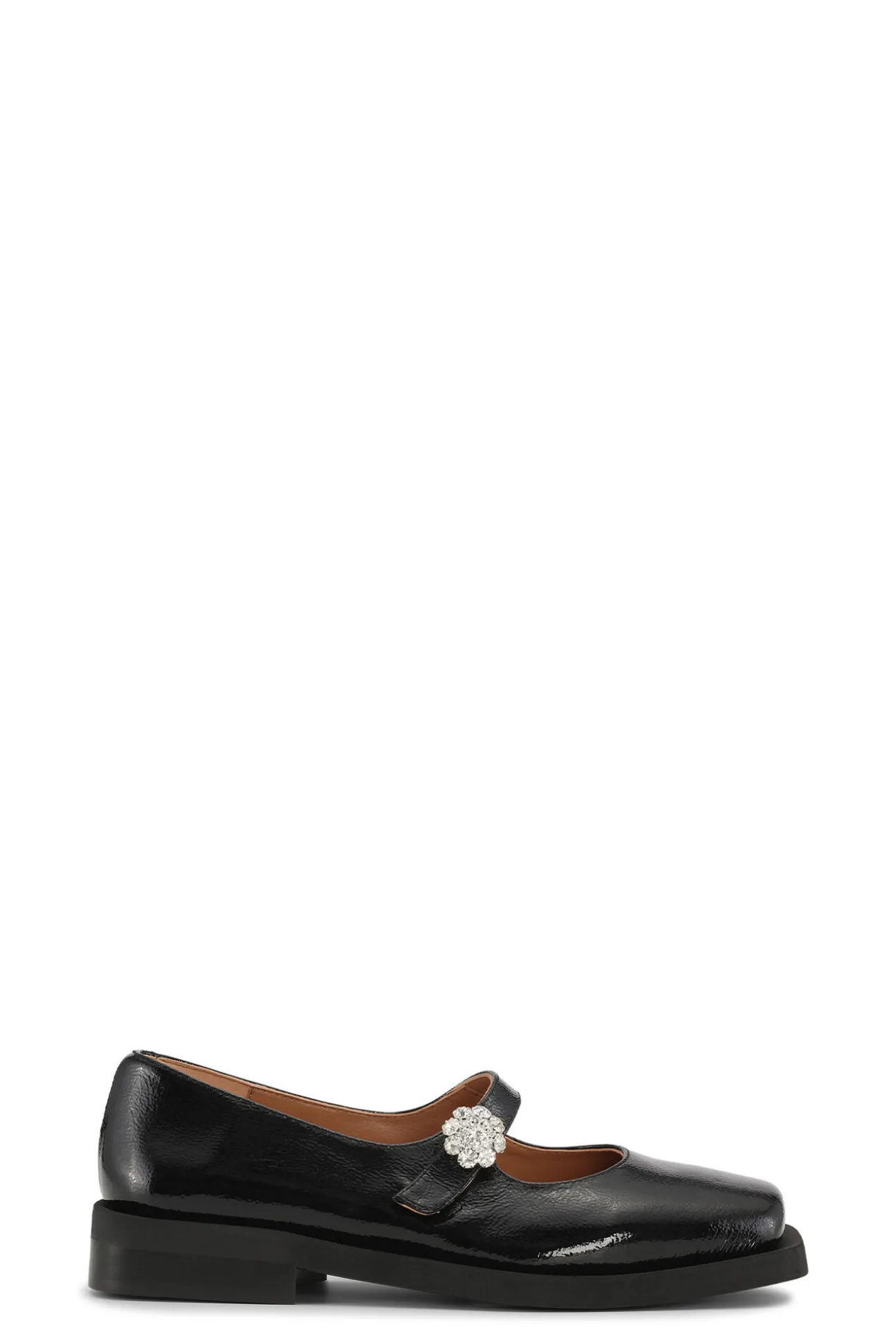 Store GANNI Glossy Mary-Jane-Ballerinas Black