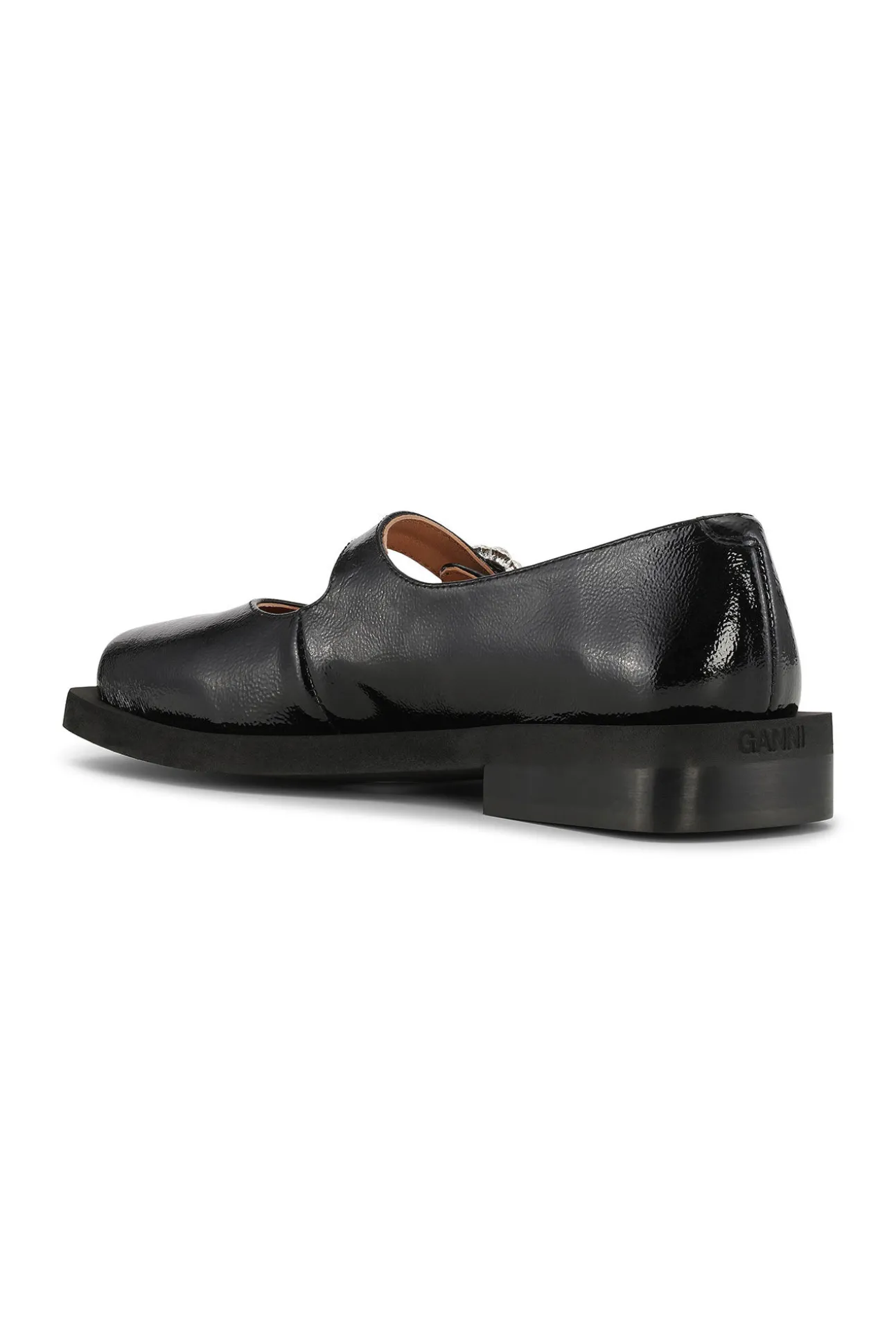 Store GANNI Glossy Mary-Jane-Ballerinas Black