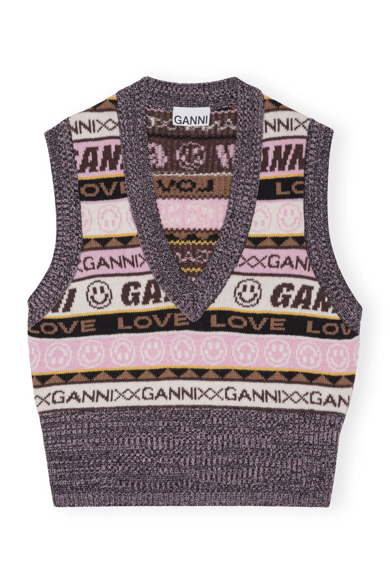 Discount GANNI Grafik-Weste Mit V-Ausschnitt Petrified Oak
