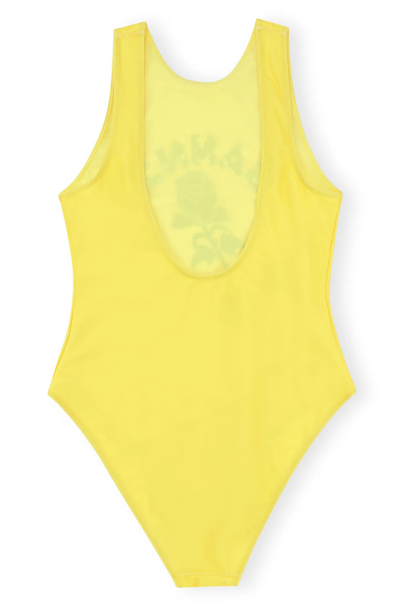 Discount GANNI Graphic Sporty Swimsuit Golden Kiwi