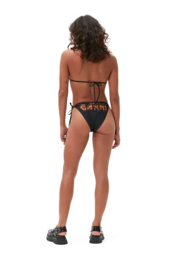 Cheap GANNI Graphic String Bikini Top Black