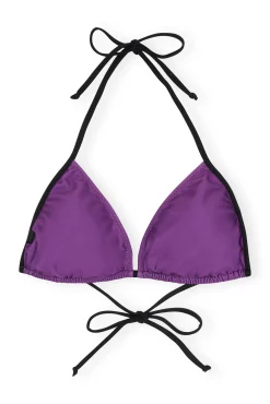 Fashion GANNI Graphic String Bikini Top Sparkling Grape