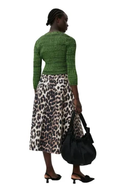Best GANNI Gruner, Kurzer Geschnittener Melange-Strickcardigan Kelly Green