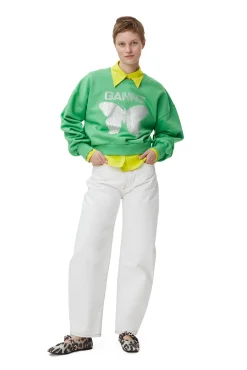 Store GANNI Grunes Butterfly-Sweatshirt Kelly Green