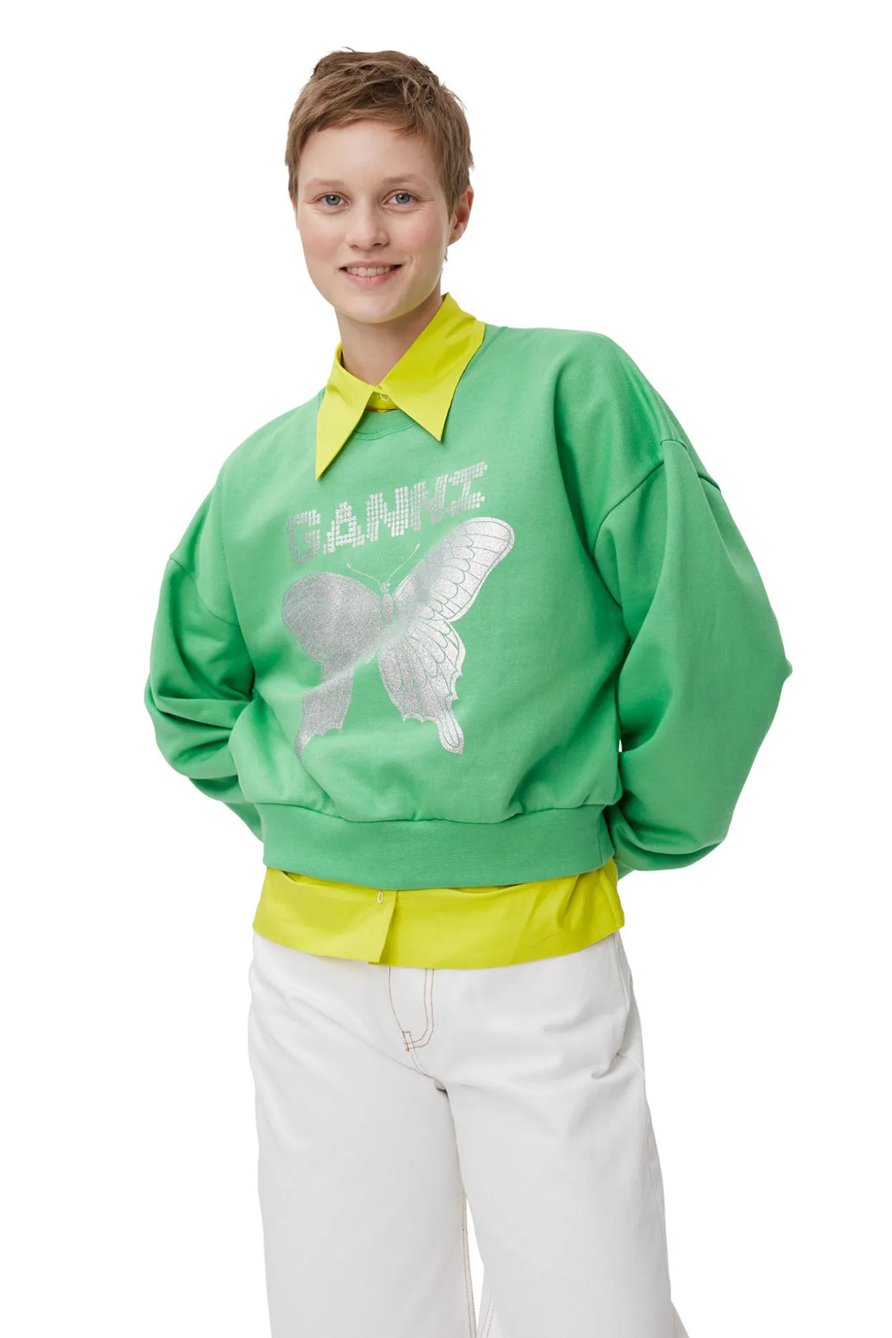 Store GANNI Grunes Butterfly-Sweatshirt Kelly Green