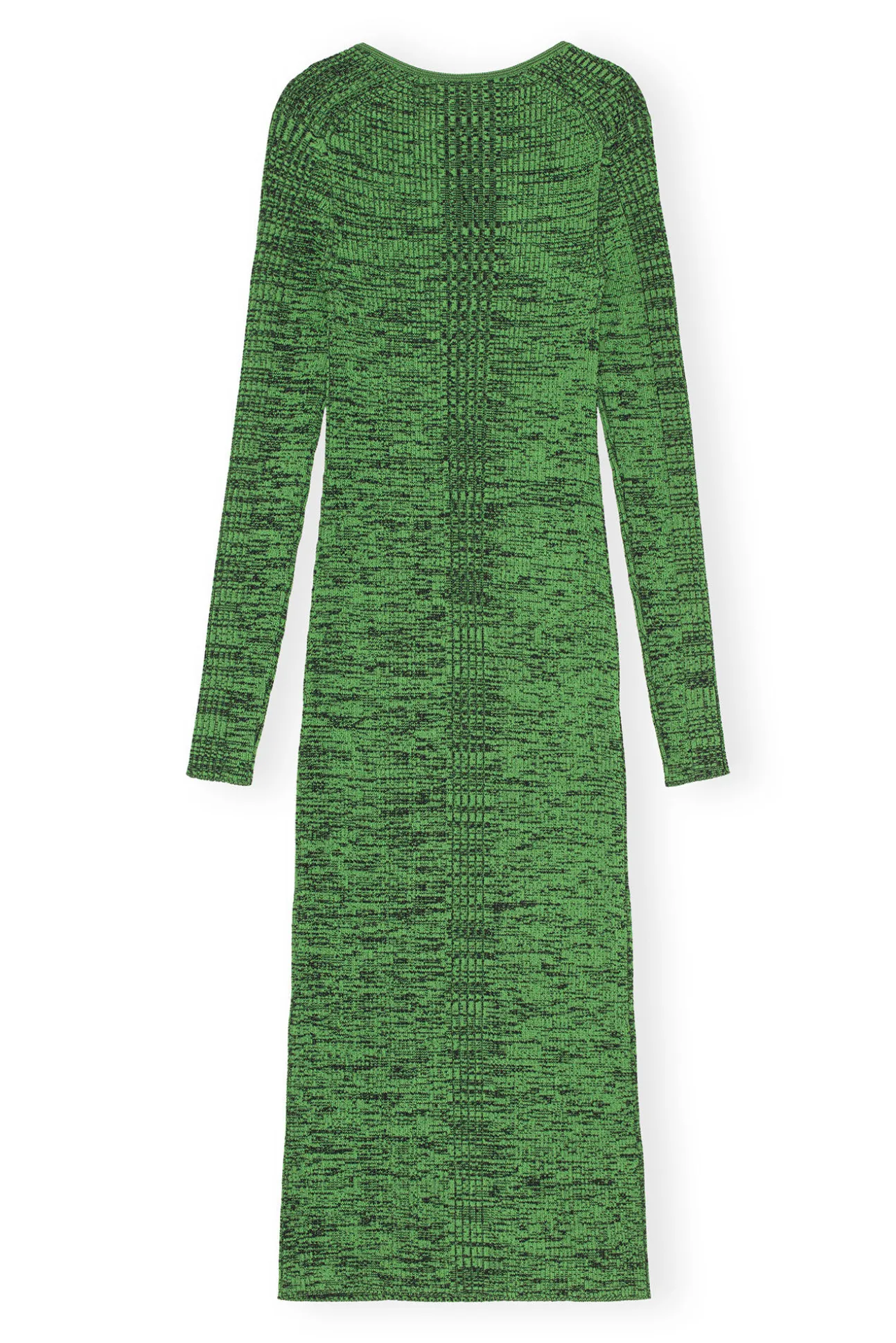 Shop GANNI Grunes Melange-Strickkleid Kelly Green