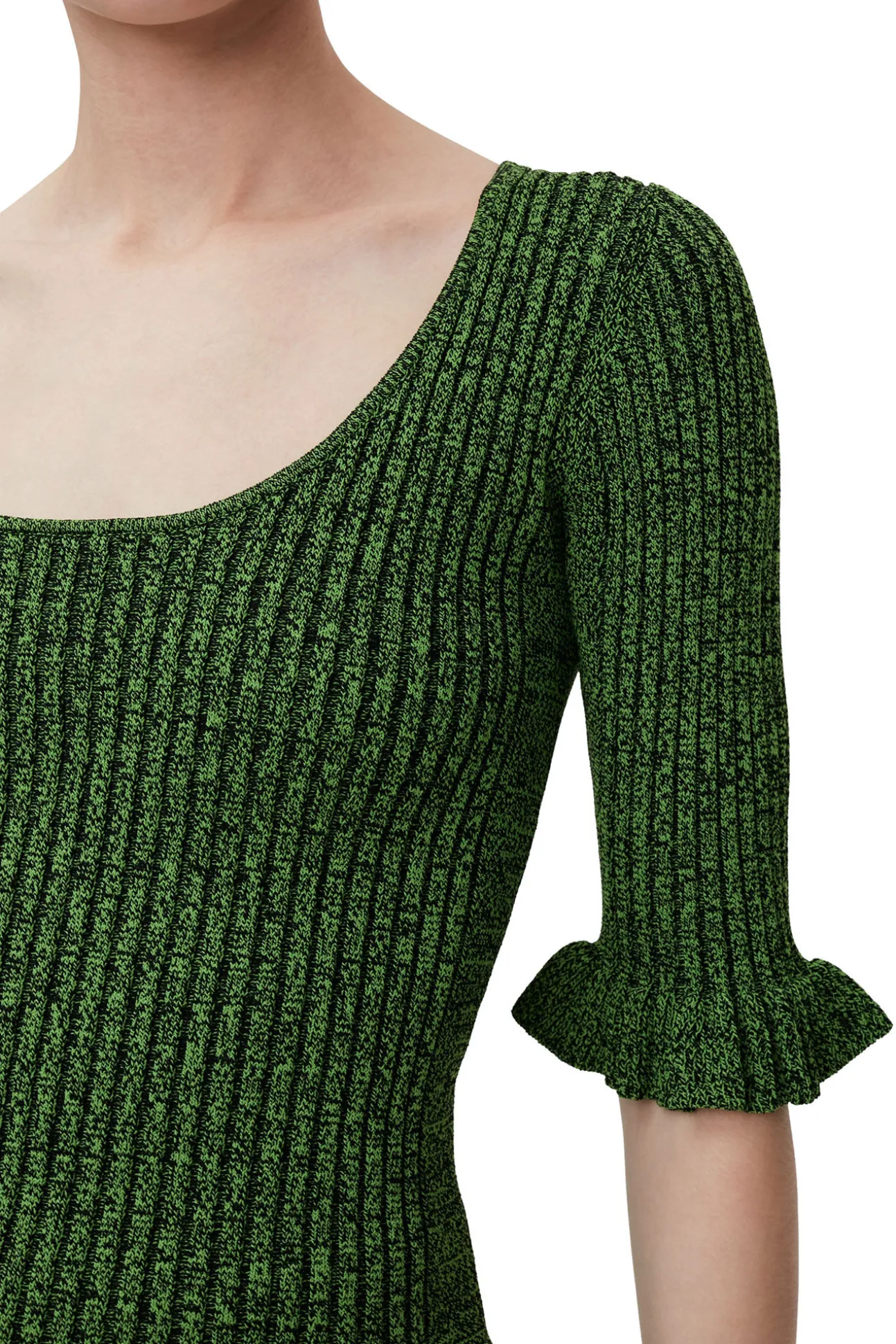 Best GANNI Grunes Volanttop Kelly Green