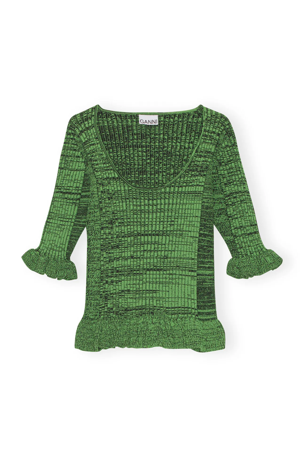Best GANNI Grunes Volanttop Kelly Green