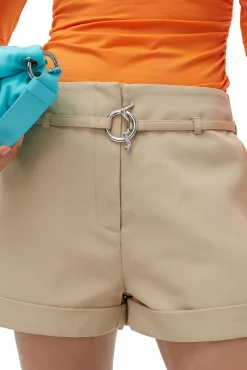 Flash Sale GANNI Gurtelshorts Aus Heavy Twill Pale Khaki