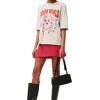 Best GANNI Haschen-T-Shirt Grey Melange/Nature