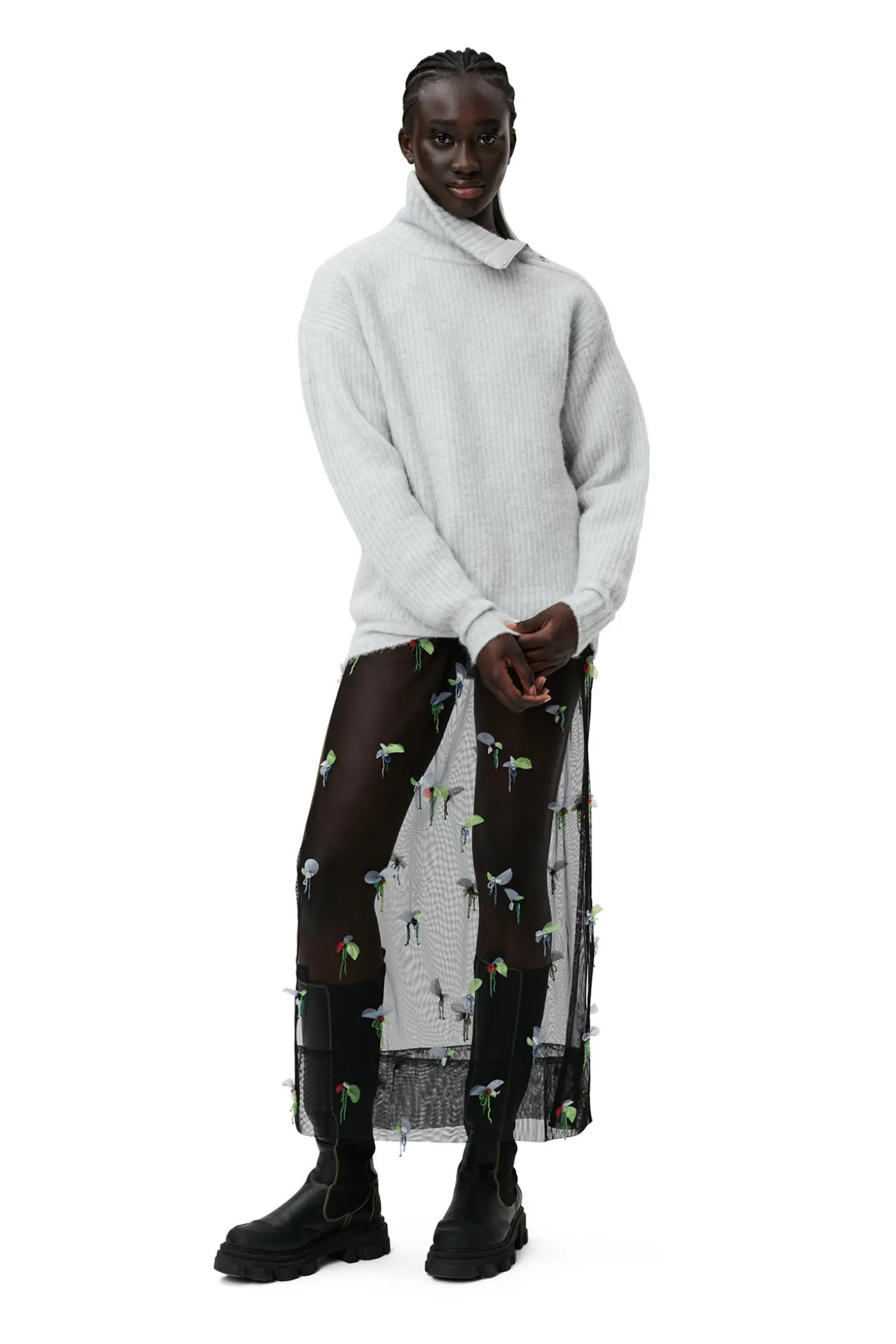 New GANNI Hochgeschlossener Pullover Mit Reisverschluss High Rise