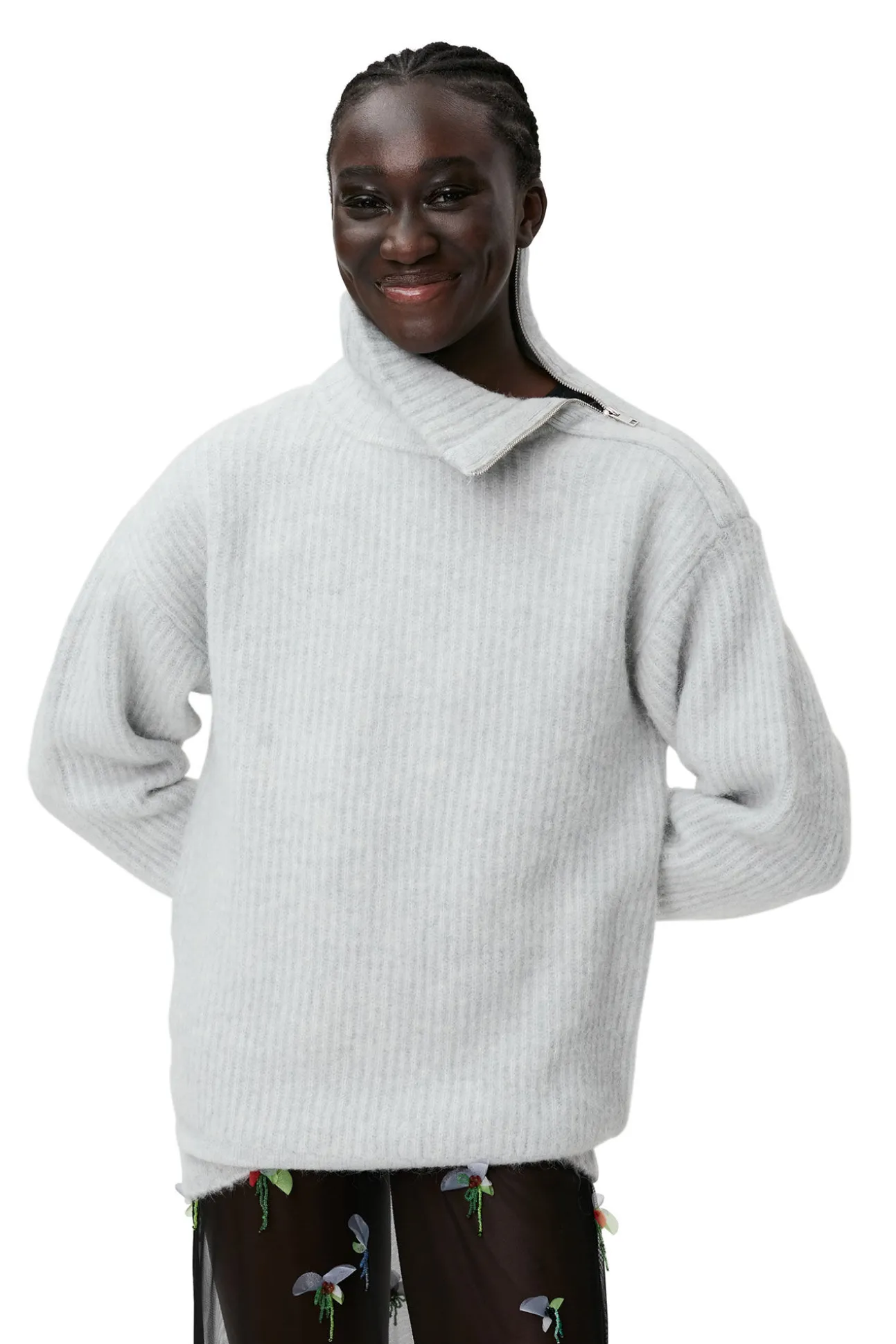 New GANNI Hochgeschlossener Pullover Mit Reisverschluss High Rise