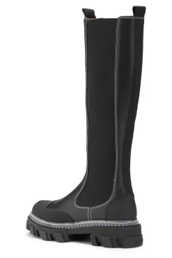 Hot GANNI Hohe Chelsea-Stiefel Mit Stollen Black