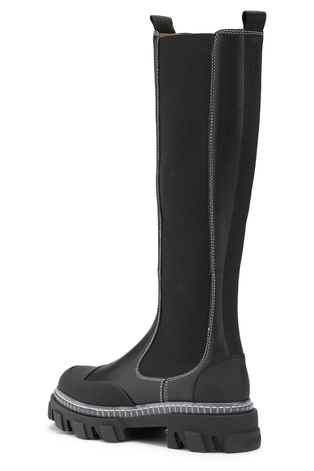 Hot GANNI Hohe Chelsea-Stiefel Mit Stollen Black