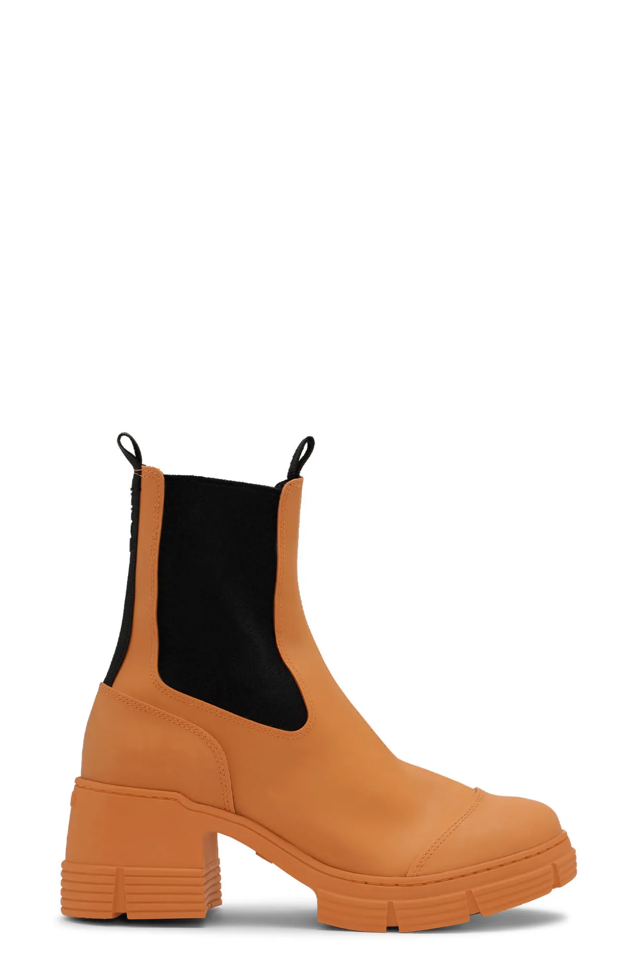 Shop GANNI Hohe City-Stiefel Aus Rubber Vibrant Orange