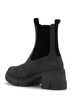 New GANNI Hohe City-Stiefel Aus Rubber Black