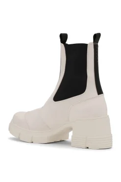 Fashion GANNI Hohe City-Stiefel Aus Rubber Oyster Gray