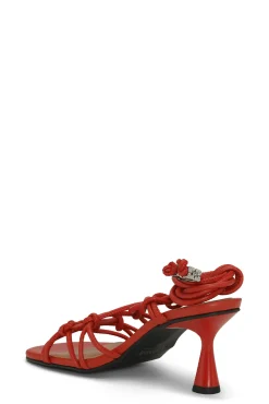 Online GANNI Hohe Sandalen Mit Roten Knoten Racing Red
