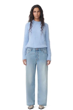 New GANNI Izey-Jeans Light Blue Vintage