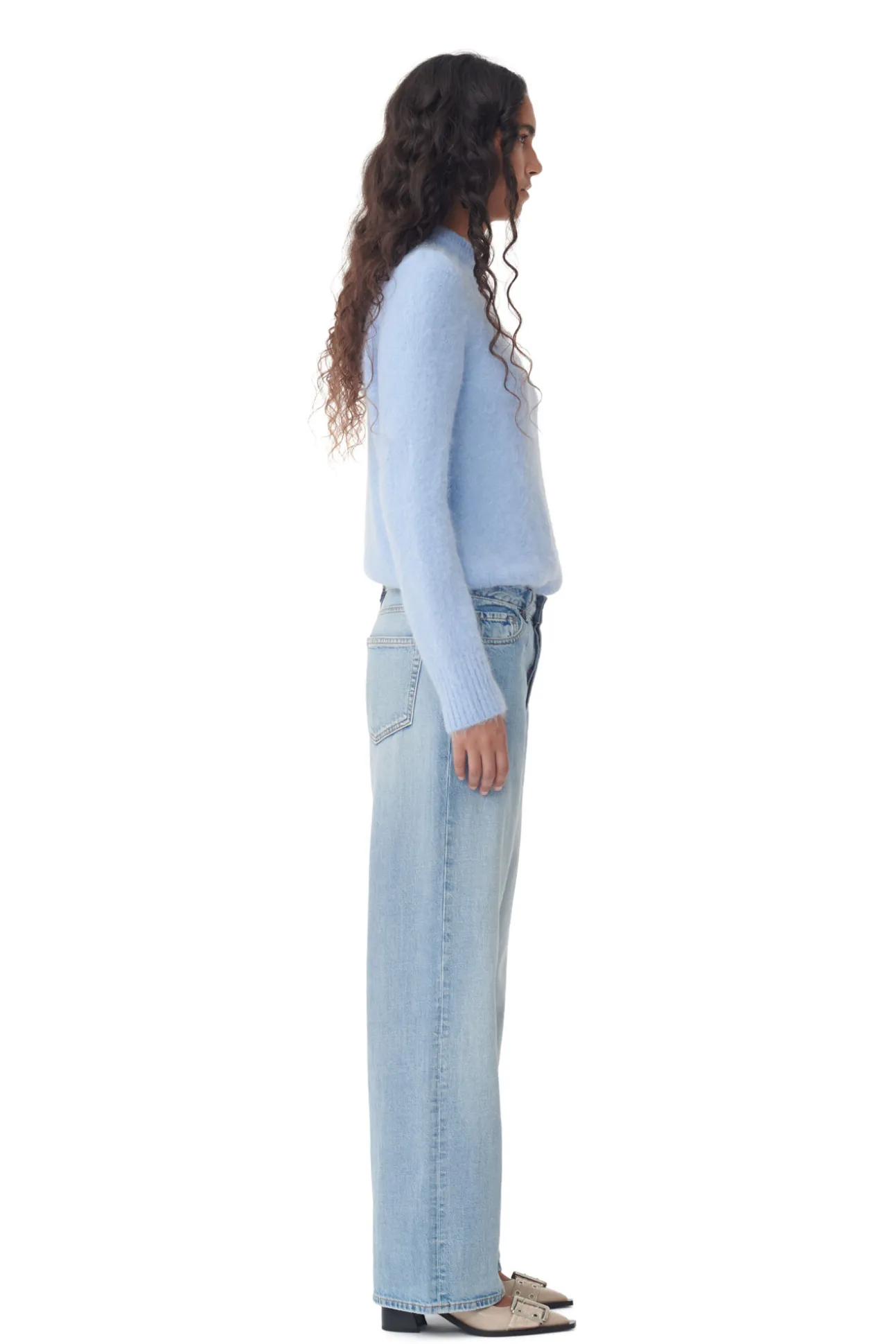New GANNI Izey-Jeans Light Blue Vintage