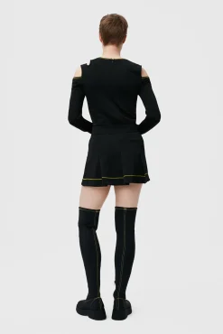 Hot GANNI Jacquard Jersey Blouse Black