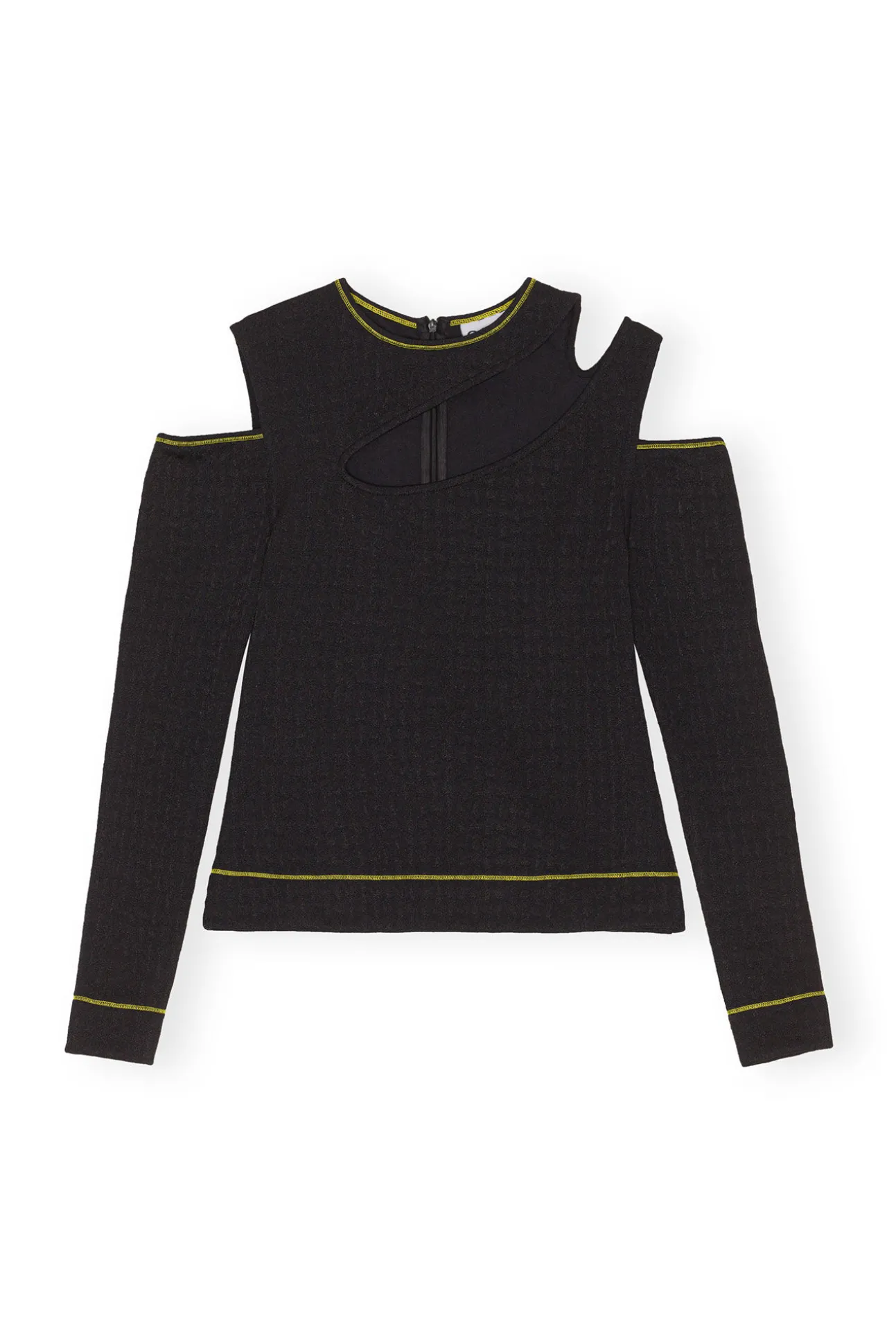 Hot GANNI Jacquard Jersey Blouse Black