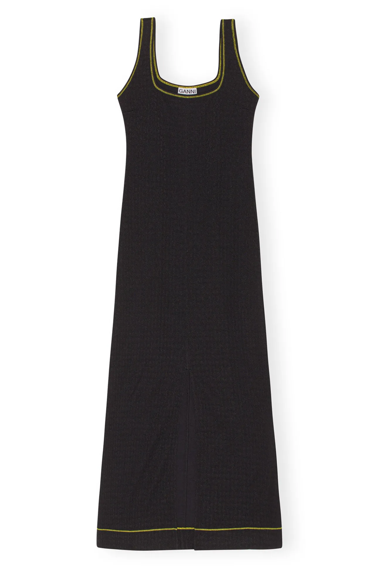 New GANNI Jacquard Jersey Long Dress Black