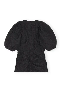 Shop GANNI Jacquard-Bluse Mit V-Ausschnitt Black