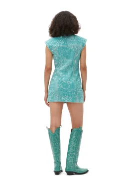 Discount GANNI Jeans-Minikleid Mit Spitzenprint Canton
