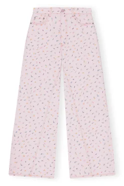 Outlet GANNI Joezy-Jeans Mit Blumenprint Pink Tulle