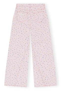 Outlet GANNI Joezy-Jeans Mit Blumenprint Pink Tulle